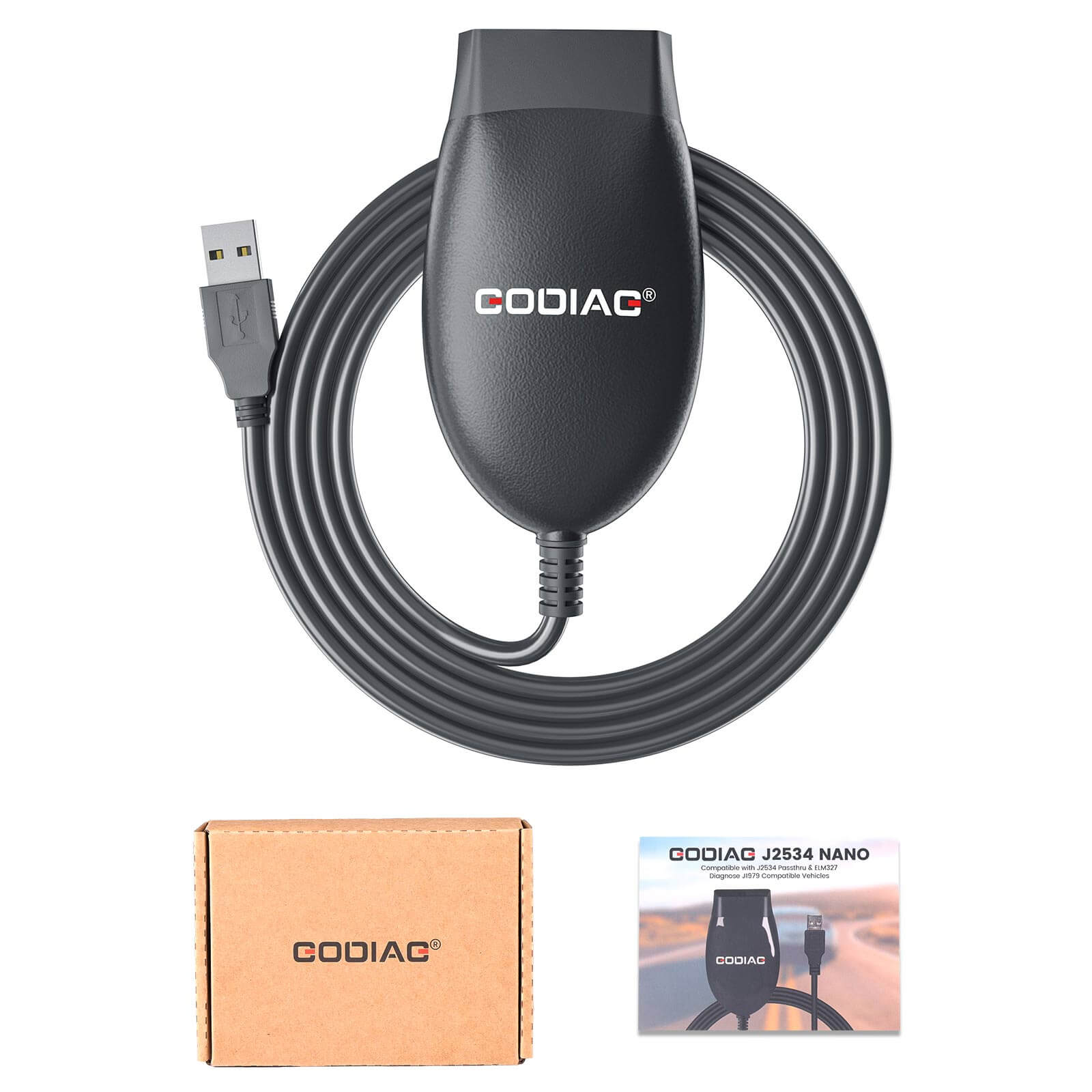 GODIAG GD101 J2534 Passthru Diagnostic Cable for IDS/ HDS/ TIS/ Forscan/ ScanMaster/ SDD/ PCM-Flash/ ELM327 Diagnose J1979 Compatible Vehicles