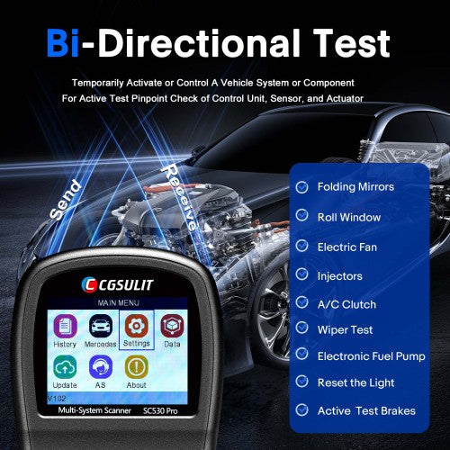 CGSULIT SC530 Pro Bi-Directional OBD2 Scanner Full-System Diagnostic Tool For Mercedes-Benz Vehicles 2025