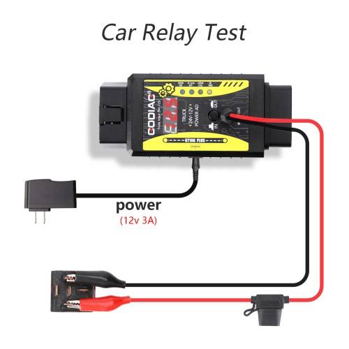 GODIAG GT106 PLUS 24V to 12V Heavy Duty Truck Adapter Added Fuel Injector Cleaning & Testing Relay Testing