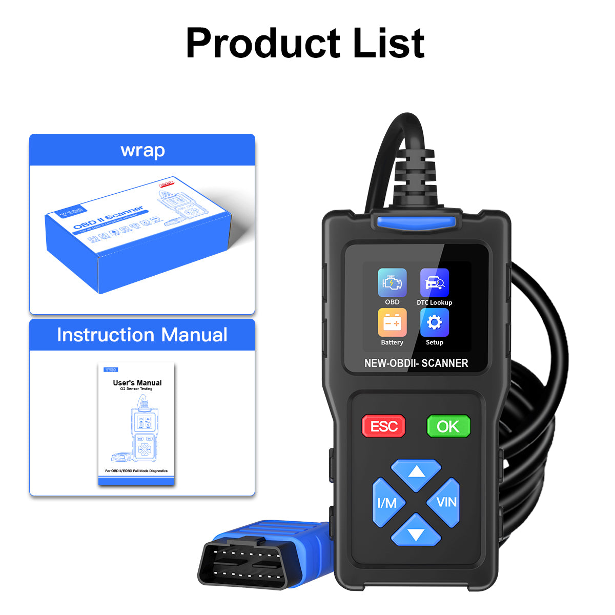 Jdiag T100 OBD2 Car Engine Scanner for All Cars Supports reading and c ...