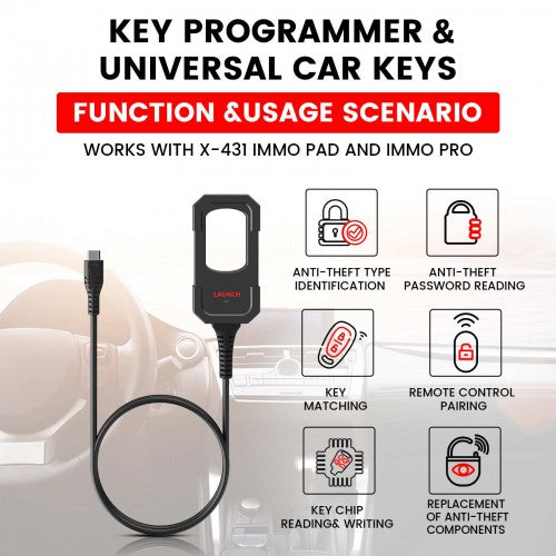 Launch X431 IMMO Key Programmer Remote Maker for Remote & Chip Generation with Super Chip and 4 Sets of Smart Keys