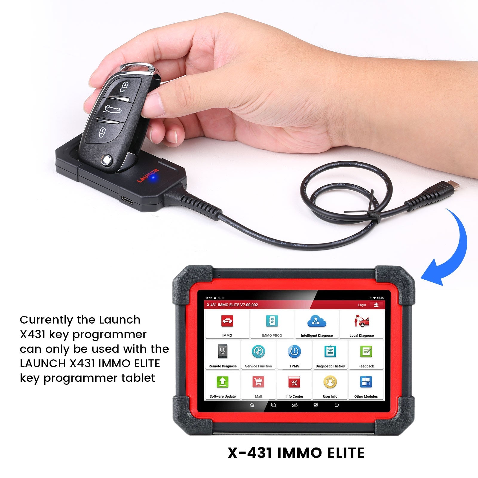 Launch X431 IMMO Key Programmer Remote Maker for Remote & Chip Generation with Super Chip and 4 Sets of Smart Keys
