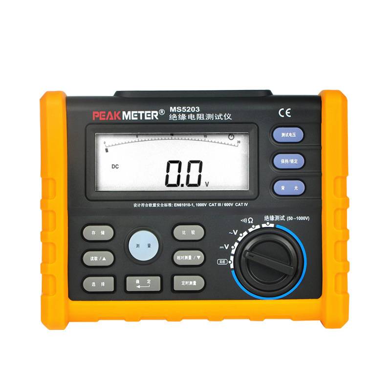 PEAKMETER MS5203 Insulation Resistance Tester Meter 50-1000V Multimete ...
