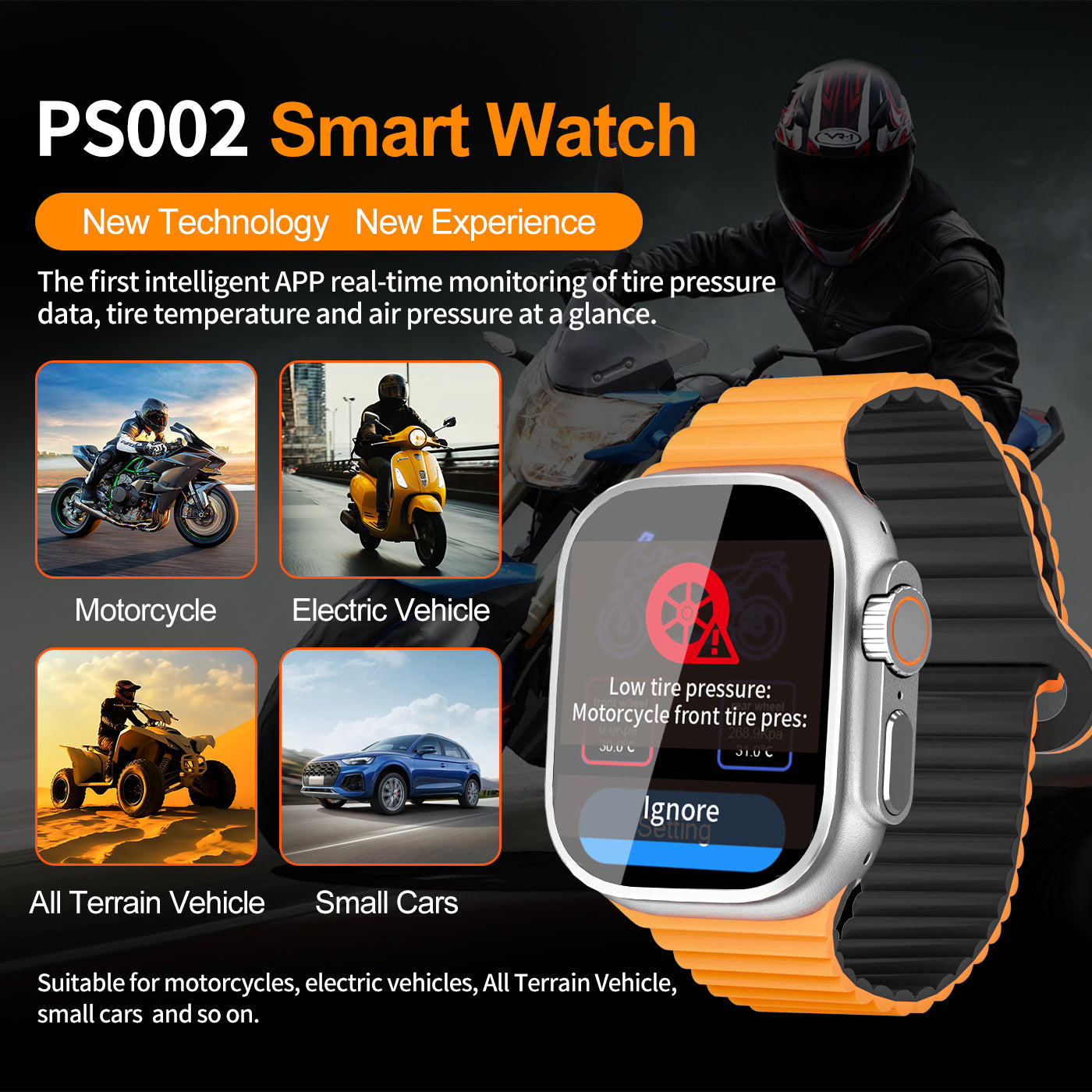 PS002 Smart Watch with TPMS Tire Pressure Monitoring