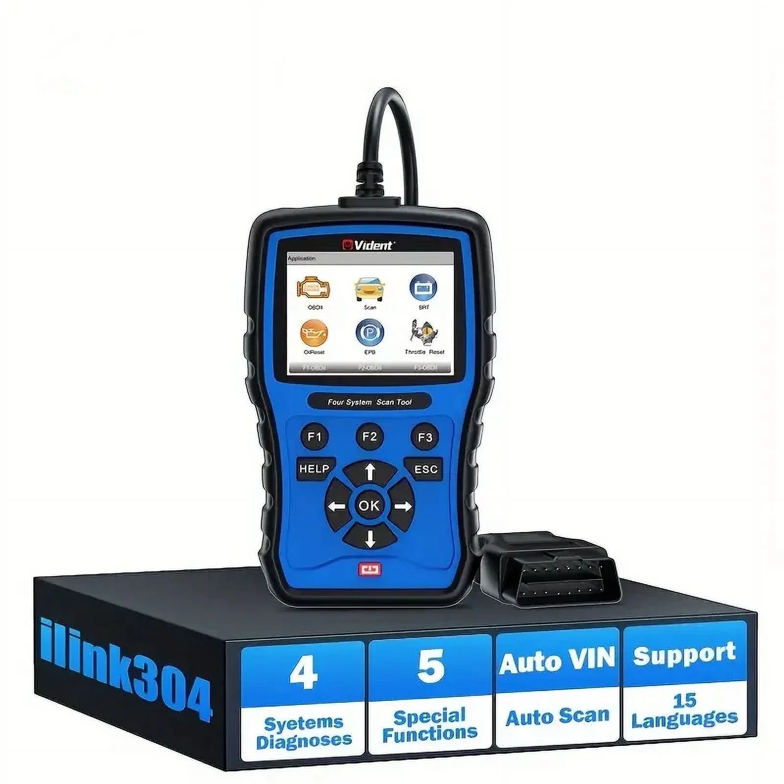 Vident iLink304 OBD2 Scanner Code Reader Scan Tool with 5 Resets Free Upgrade