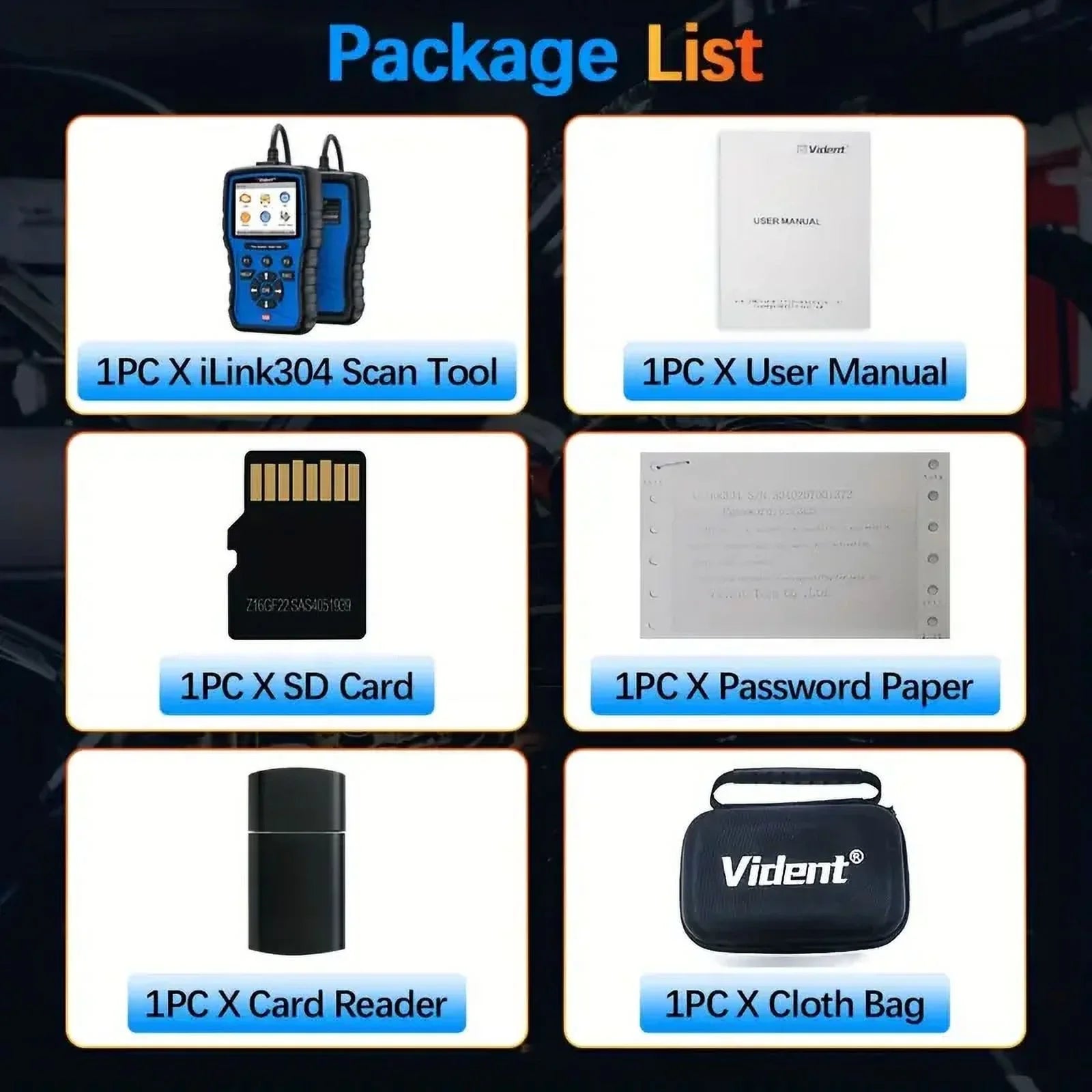 Vident iLink304 OBD2 Scanner Code Reader Scan Tool with 5 Resets Free Upgrade