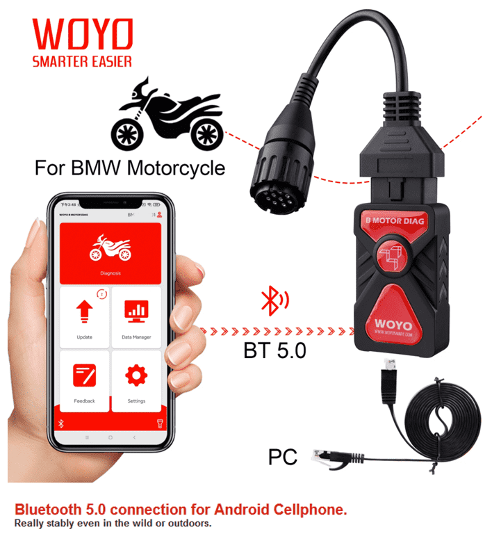 WOYO CTB008 B.MW motorcycle OBD2 diagnostic Scanner For B.MW Bike Tester