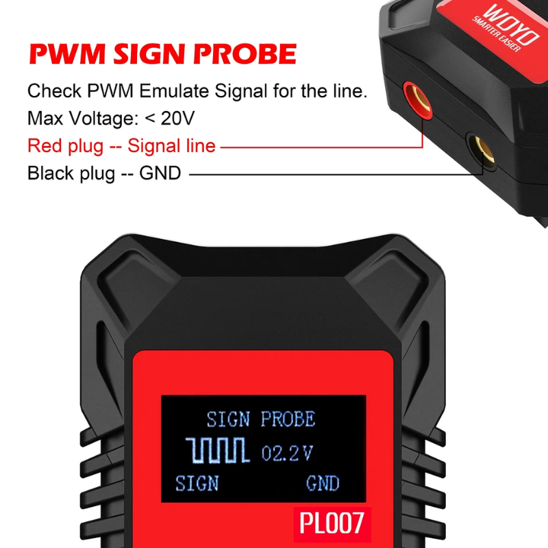 WOYO PL007 Multi-Protocol Signal Tester (CAN/LIN/PWM) & CAN Bus Analyzer With Baud Rate/ID Data Decoding And Auto-Polarity Detection For CAN-H/CAN-L
