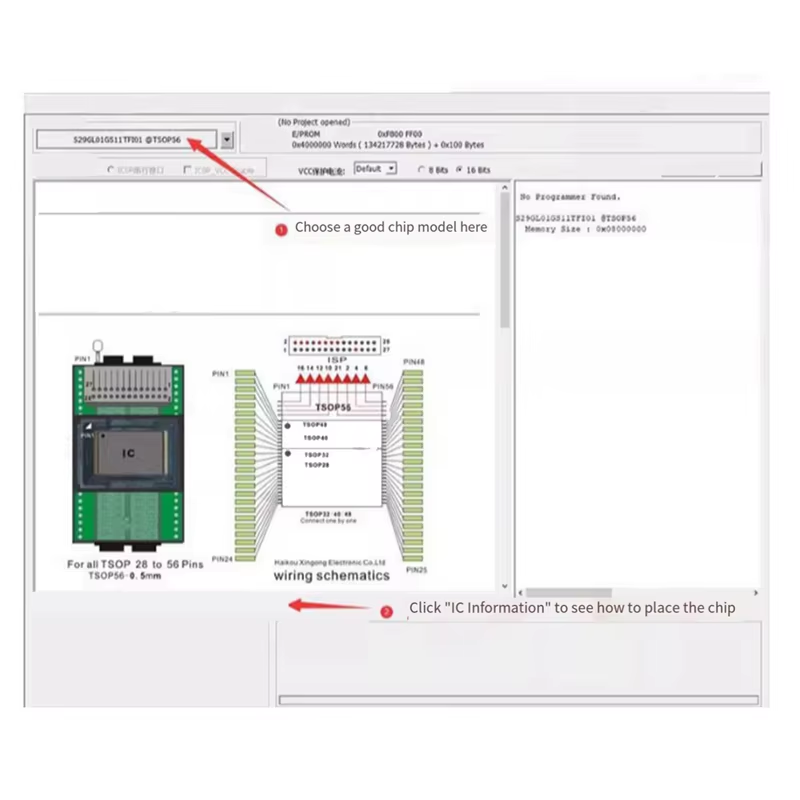 XGecu T76 Programmer Universal ZIF Socket Adapter - TSOP32/40/48/56 Burner for Chip Programming (Model A73E)