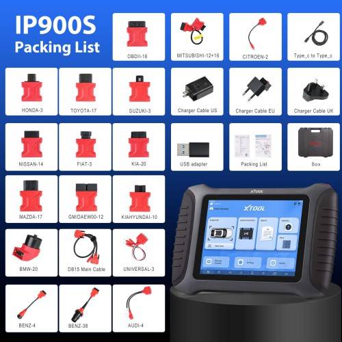 XTOOL InPlus IP900S All System Diagnostic Tool Supports FCA AutoAuth Topology Mapping 3 Years Free Update