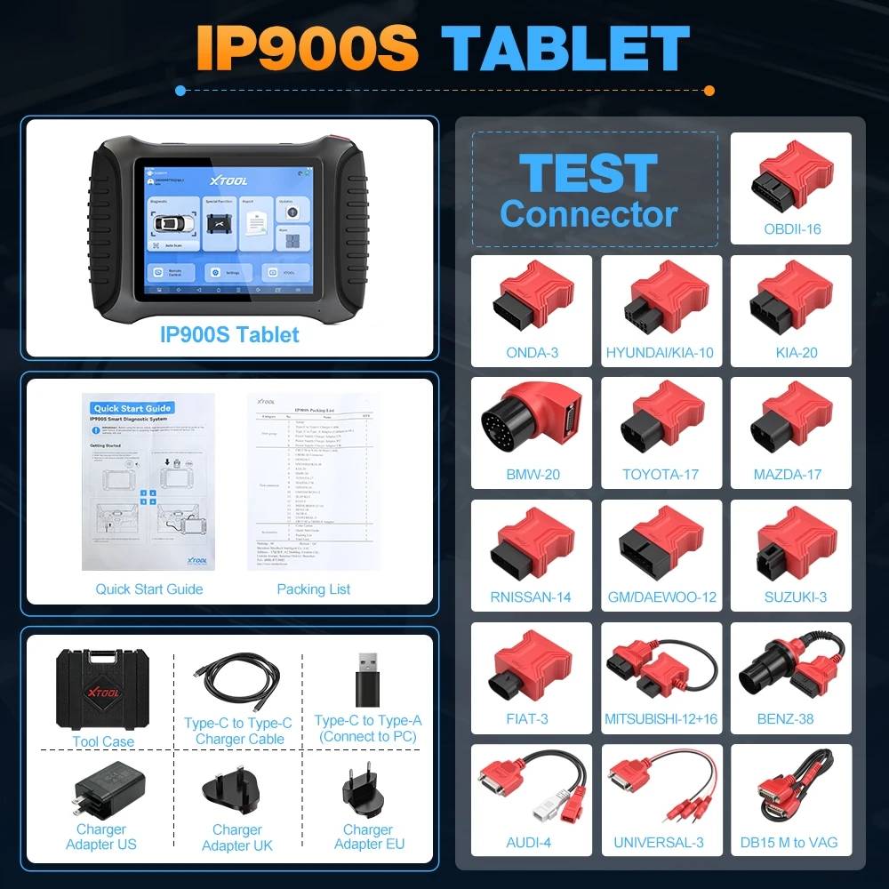 XTOOL InPlus IP900S All System Diagnostic Tool Supports FCA AutoAuth Topology Mapping 3 Years Free Update