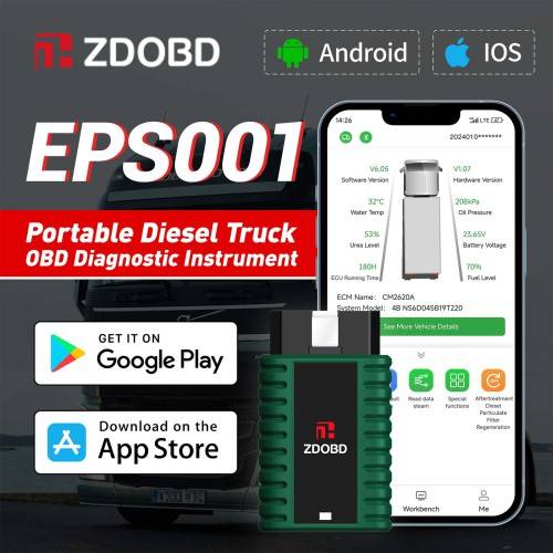 ZDOBD EPS001 Heavy Duty Truck Scanner for Android & IOS Supports DPF Regen【Pre-order】