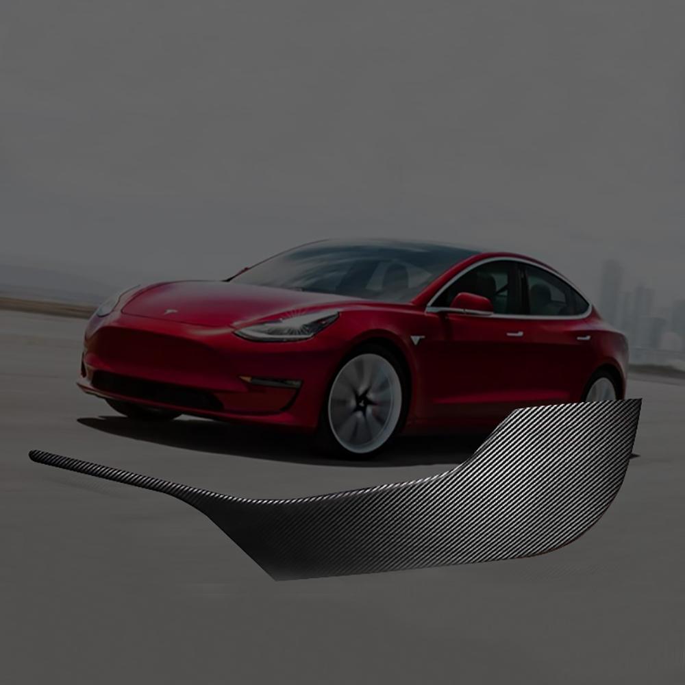 Car Door Anti Kick Pad Protective Sticker for 2017-2021 Tesla Model 3 Black Brushed Metal Texture
