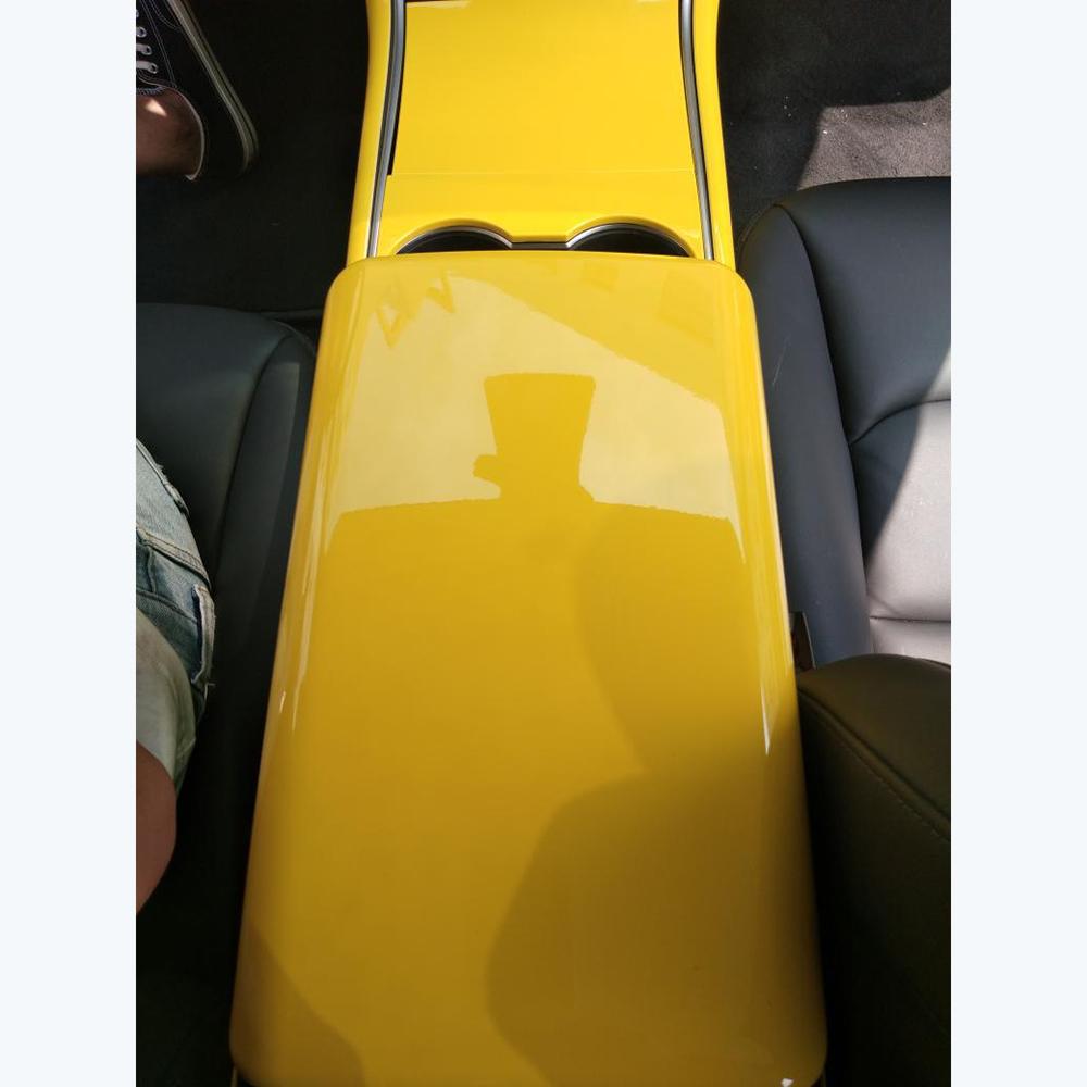 The Central Console Armrest Box Cover Plate Is Decorated For 2017-2020 Tesla model 3