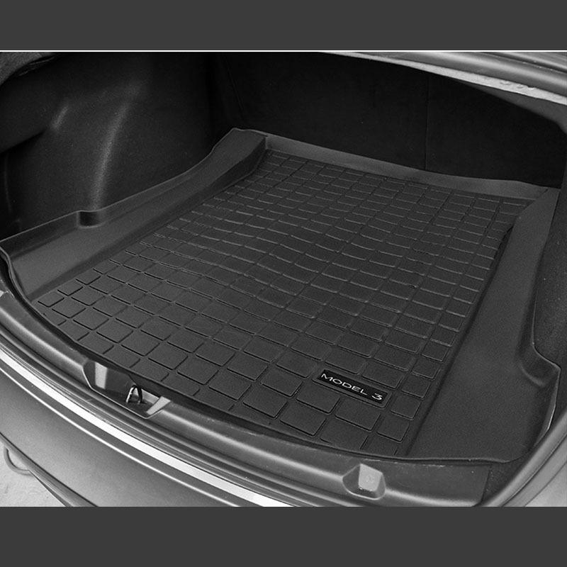 Trunk Mat Customized For 2017-2020 Tesla Model 3 Cargo Liner Rear Cargo Tray Trunk Floor Mat Black ABS Waterproof