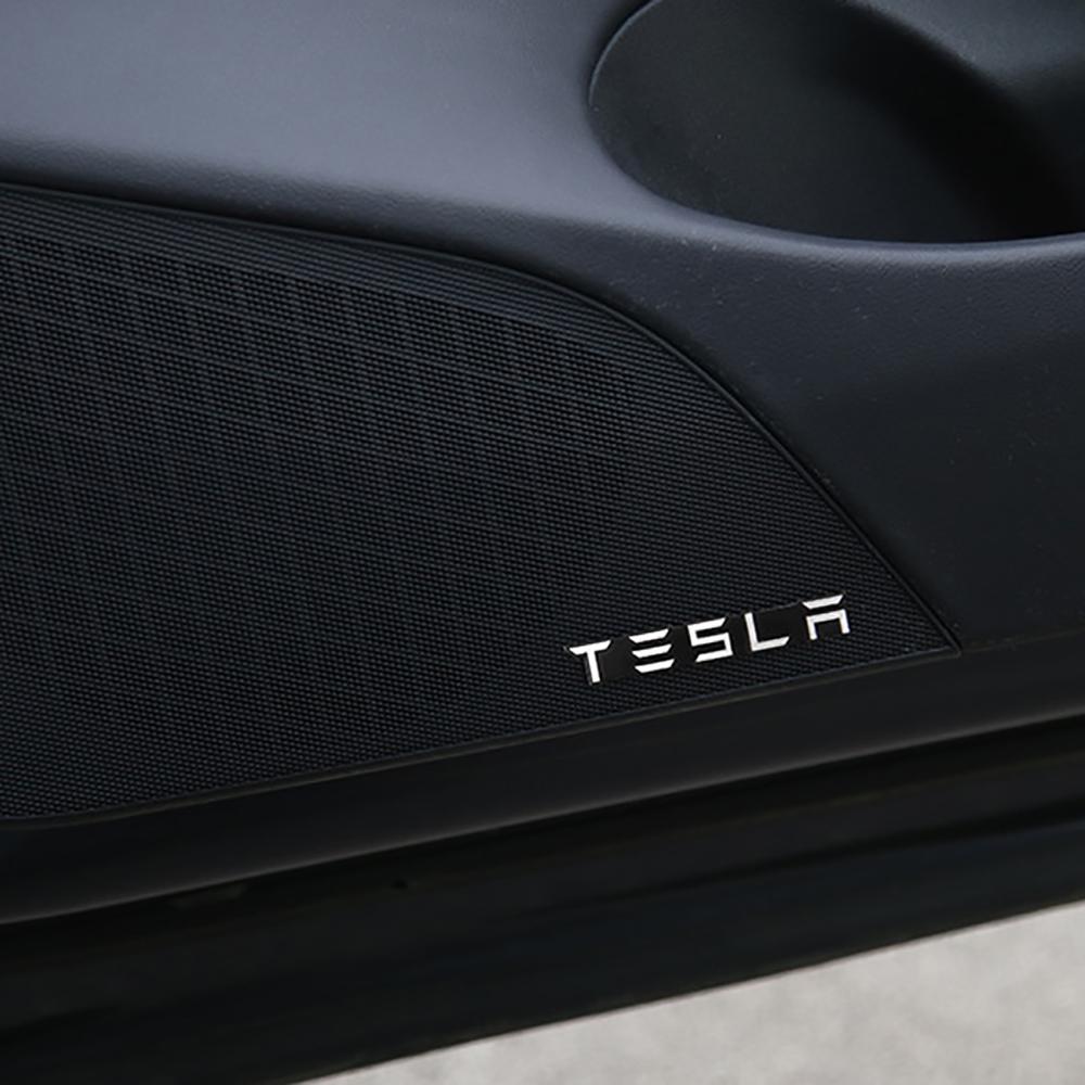 Aluminum Alloy Audio Decorative Stickers Modified Accessories Decoration Decal Badge For 2017-2021 Tesla Model 3