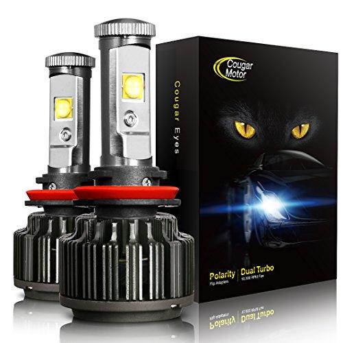 Cougar Motor LED Headlight Bulbs All-in-One Conversion Kit - H11 (H8, H9) -7,200Lm 6000K Cool White CREE