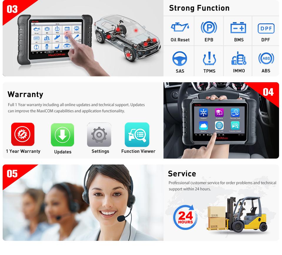 Autel MaxiCOM MK808 Diagnostic Tool with All System and Service Functions (MD802+MaxiCheck Pro)