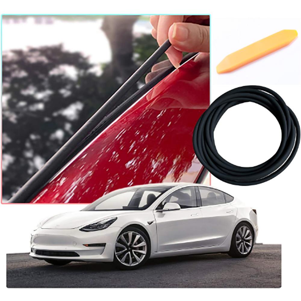 Windshield & Roof Wind Guard Noise Lowering Dampening Reduction Kit Quiet Seal Strip for 2017-2021 Tesla Model 3