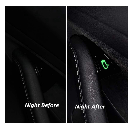 Car Stickers DIY Warning Mark Notice Decal Install Interior Exit Door Open Styling Reminder Decoration Accessories Switch Handle For 2017-2021 Tesla Model 3