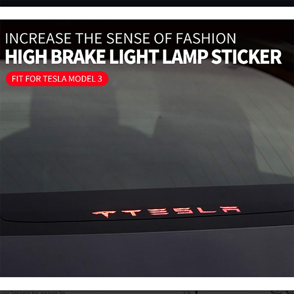 High Brake Light Lamp Decoration Sticker High Mount Stop Lamp Cover for 2017-2021 Tesla Model 3