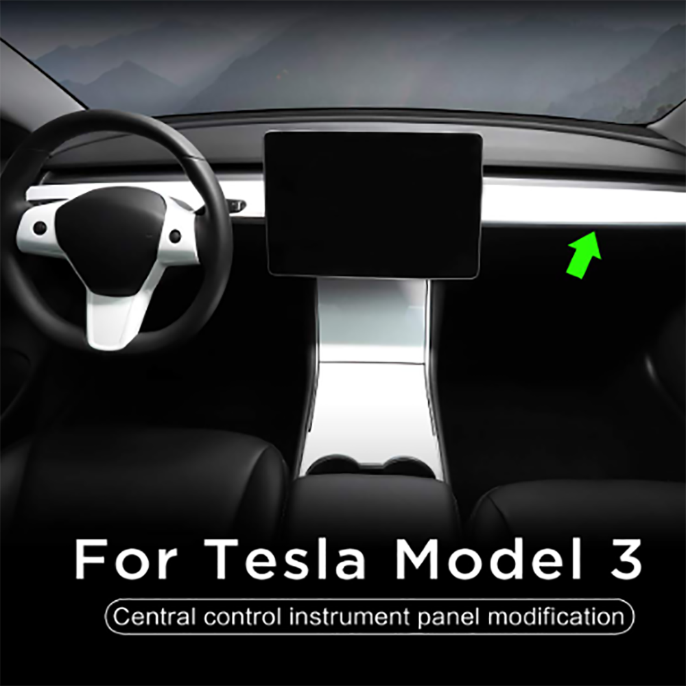 Center Control Panel Long Trim Strip Instrument Panel  Central Console Package kit Protection For 2017-2021 Tesla model3