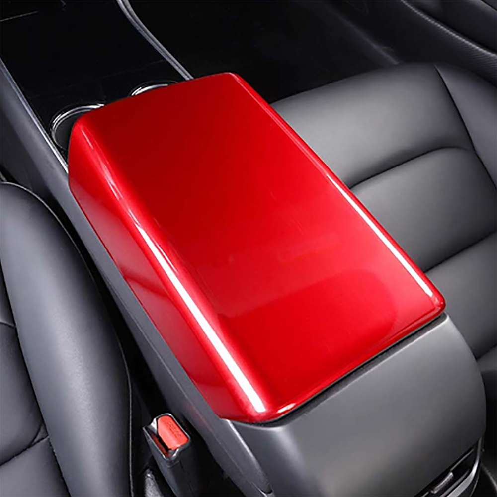 The Central Console Armrest Box Cover Plate Is Decorated For 2017-2020 Tesla model 3