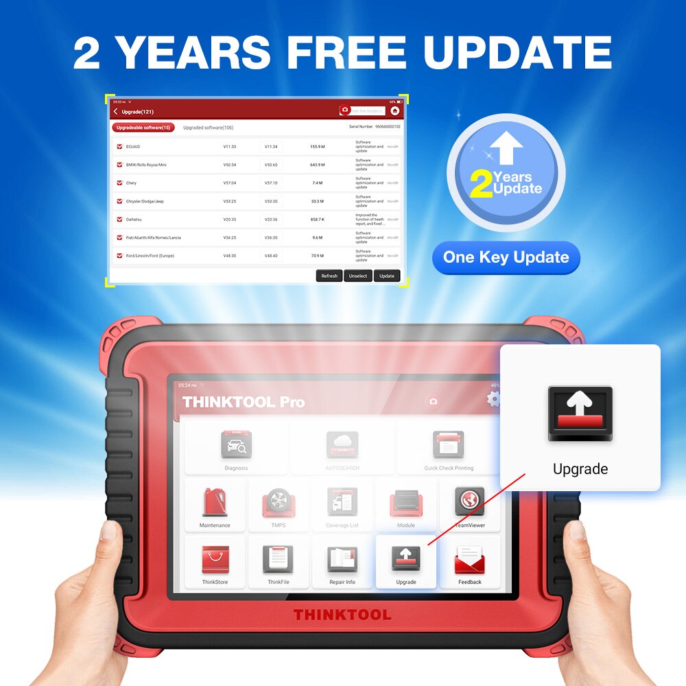 2023 THINKCAR Thinktool Pro OBD2 CAR Diagnostic Tool All Systems 2 Yea ...