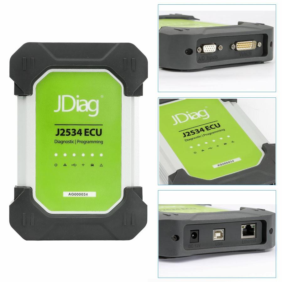 JDiag Elite II Pro J2534 Device with Full Adapters Diagnostic & Programming 2 in 1 with DELL E6430 Full Set