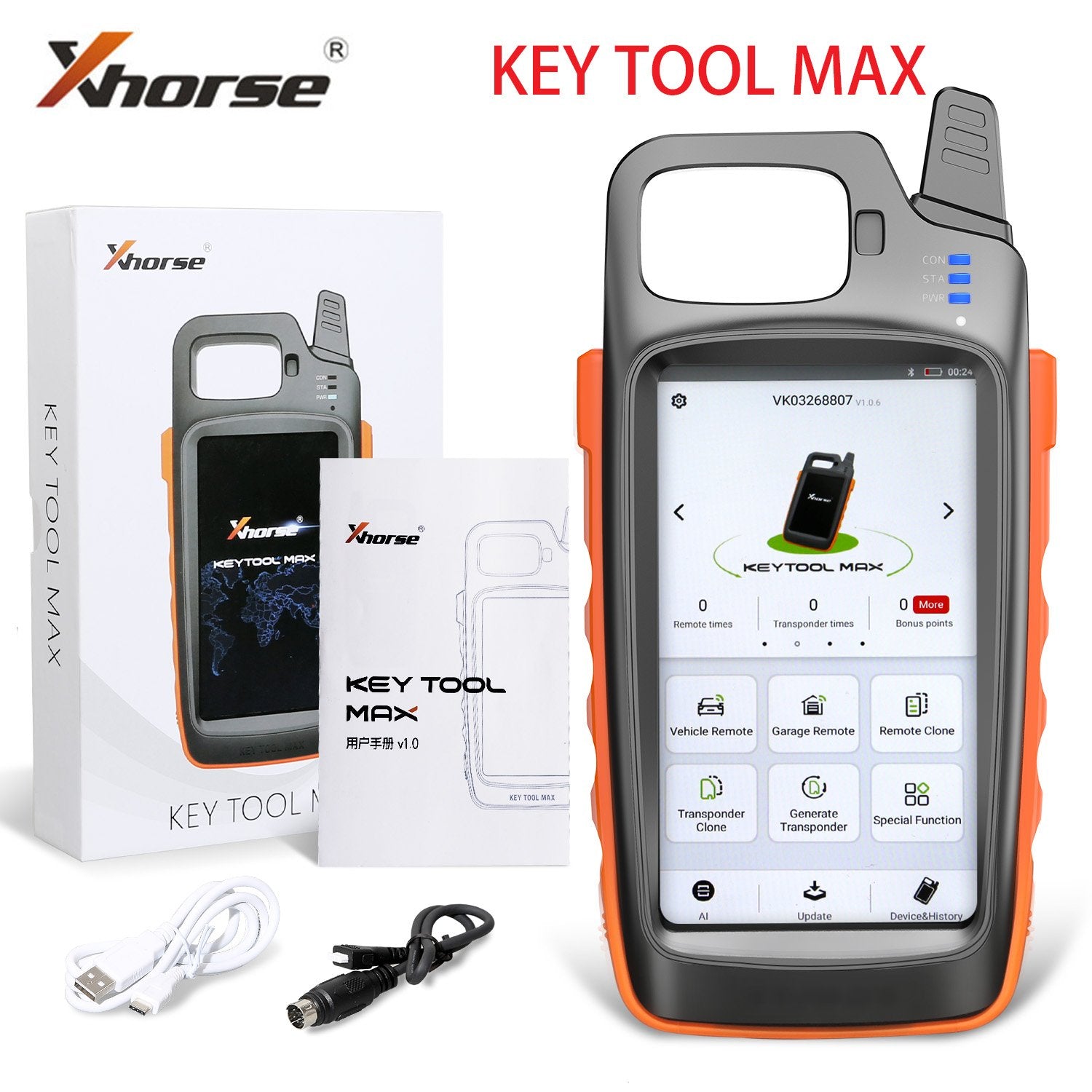 Xhorse VVDI Key Tool Max with MINI OBD Tool Key Programmer plus Toyota 8A All Keys Lost Adapter