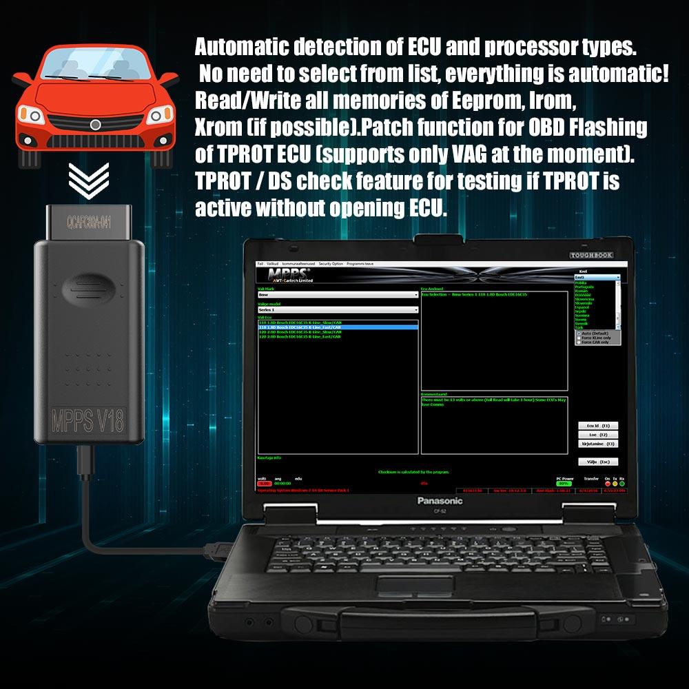 MPPS V18 MAIN+TRICORE+MULTIBOOT with Breakout Tricore Cable Firmware 1.09.03 With Checksum and ECU Recovery