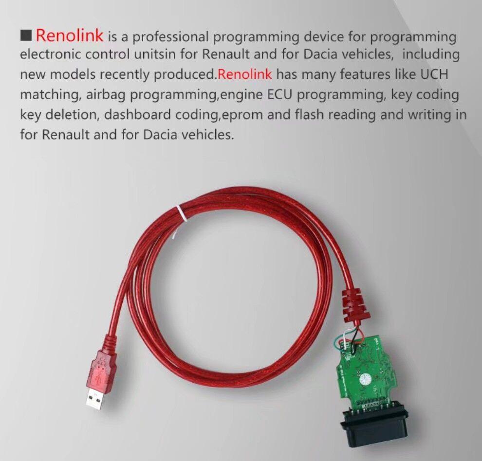Renolink OBD2 ECU Programmer V1.52 CD Software Key Coding UCH Matching ...