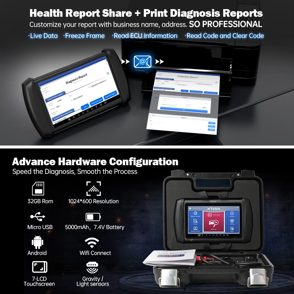 XTool IP819 Automotive Diagnostic Scan Tools 2022 Newest Version XTool IP819 30+ Reset Functions