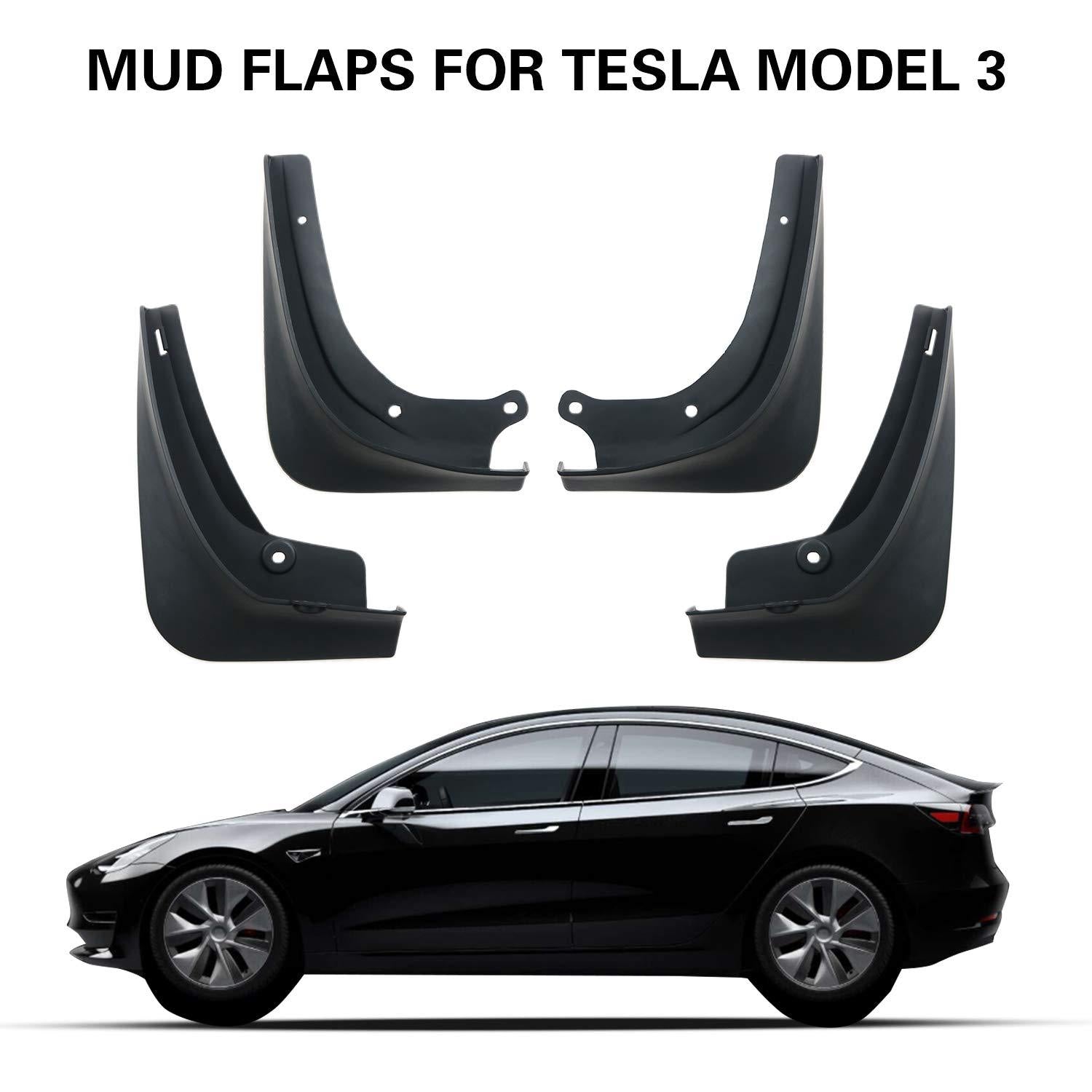 Car Mud Flaps Front Rear Mudguard Splash Guards Fender Mudflaps For 2017-2021 Tesla Model 3 4pcs/set