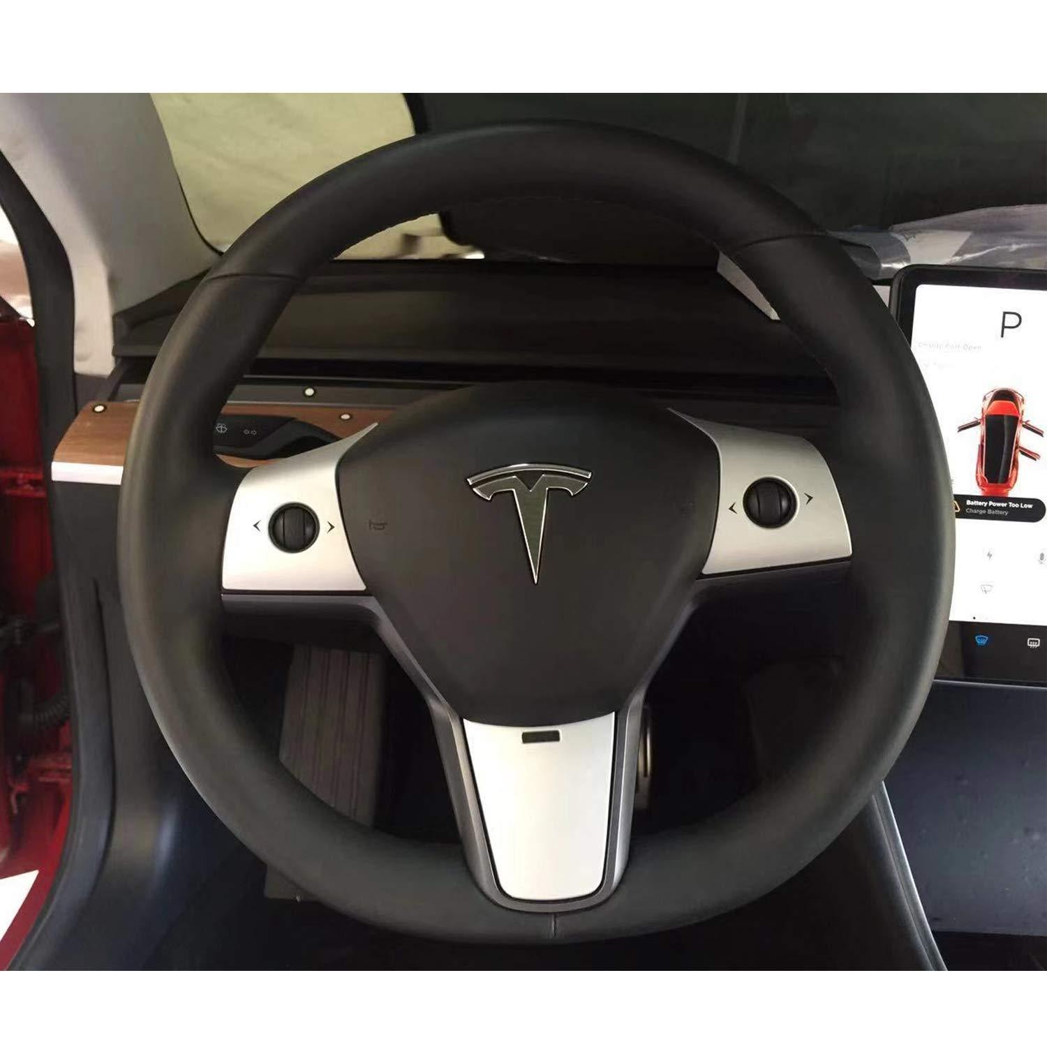 Steering Wheel Wrap Cover For 2017-2021 Tesla Model 3 Fiber Sticker Steering Wheel Decoration Case Accessories