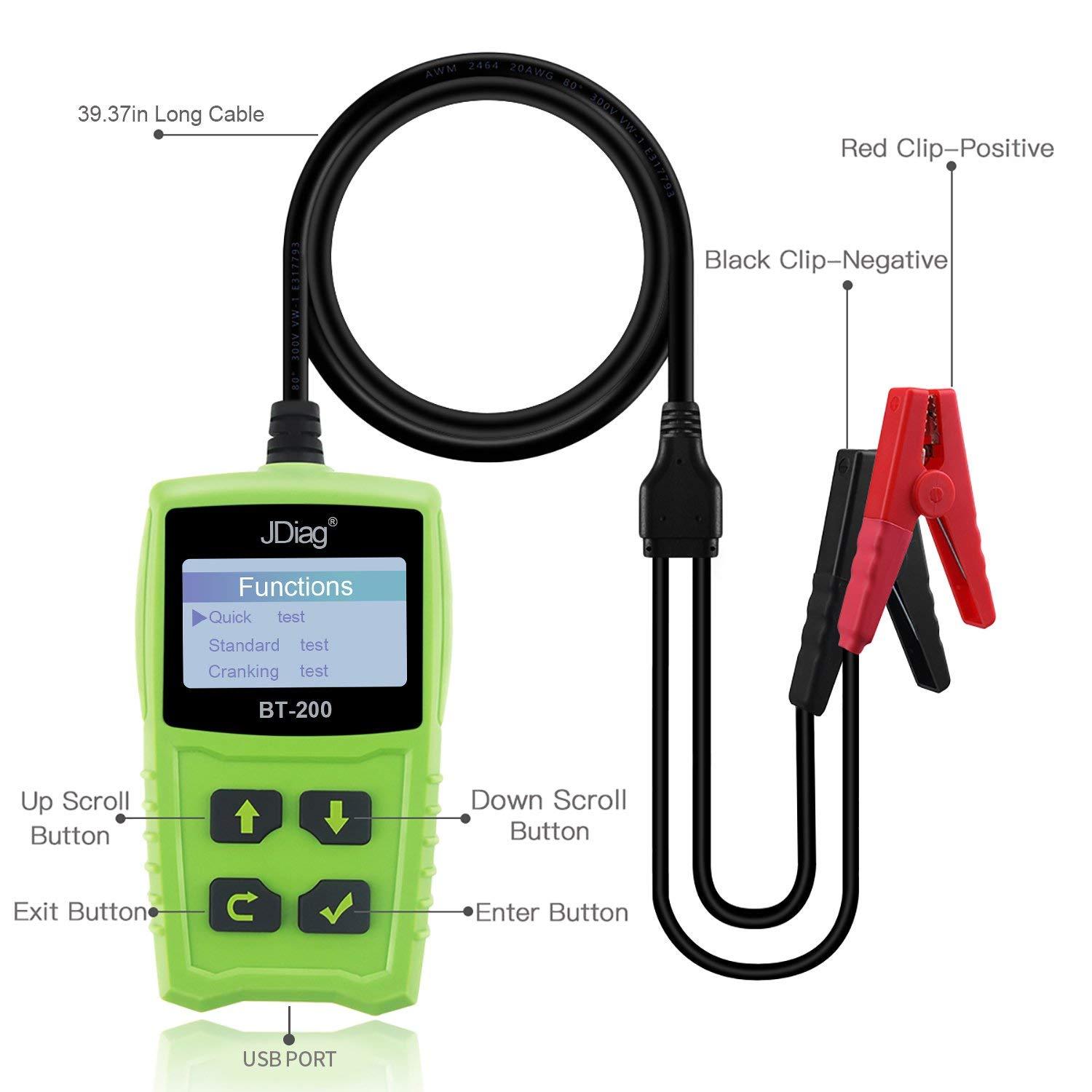 100AH BT200 Automotive Load Battery Tester Digital Analyzer Bad Cell Test Tool for Car/Boat/Motorcycle and More