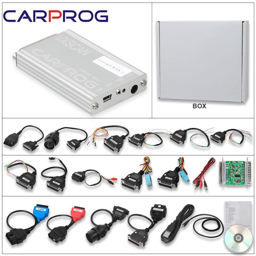 Carprog Online Version V8.21 + V10.93 Carprog Full Version with All 21 Adapters
