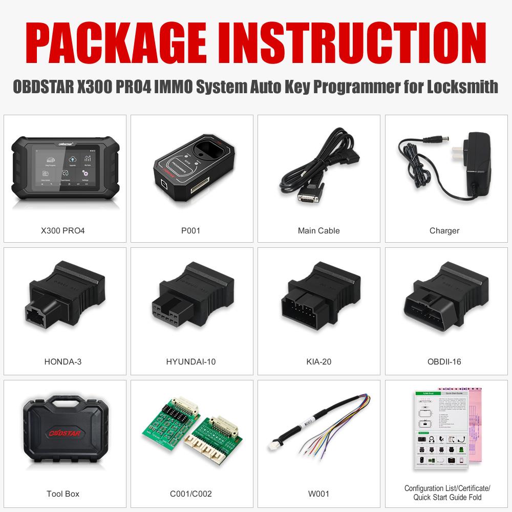 OBDSTAR X300 Pro4 Key Programmer Key Master 5 IMMO Version for Locksmith