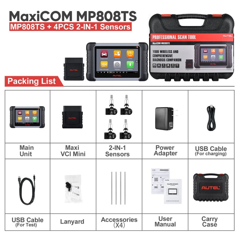 Autel MaxiCOM MK808TS Full System Bluetooth Scanner Car Diagnostic Scan Tool