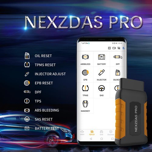 Humzor NexzDAS Pro Full-system OBD2 Bluetooth Auto Diagnostic Tool with Special Functions