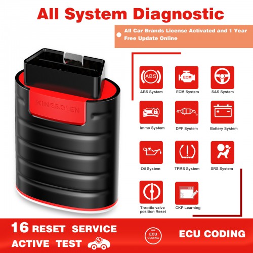 KINGBOLEN EDIAG Full System OBD2 Diagnostic Tool with All Brands License Free Update for One Year
