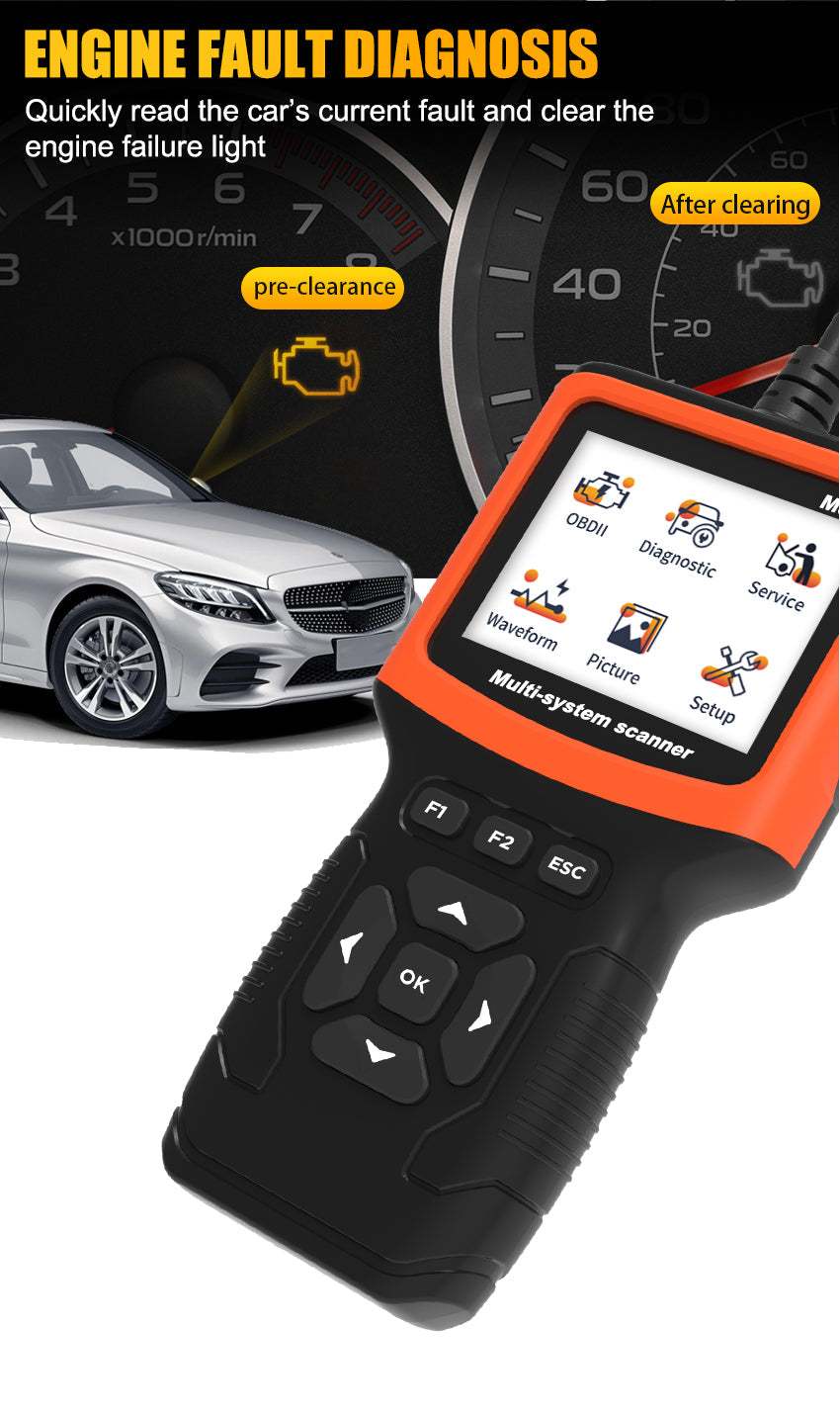 Car Fault Diagnostic Instrument M301 Engine Tester OBD2 Testing Tool Reading Code Card Abs Airbag