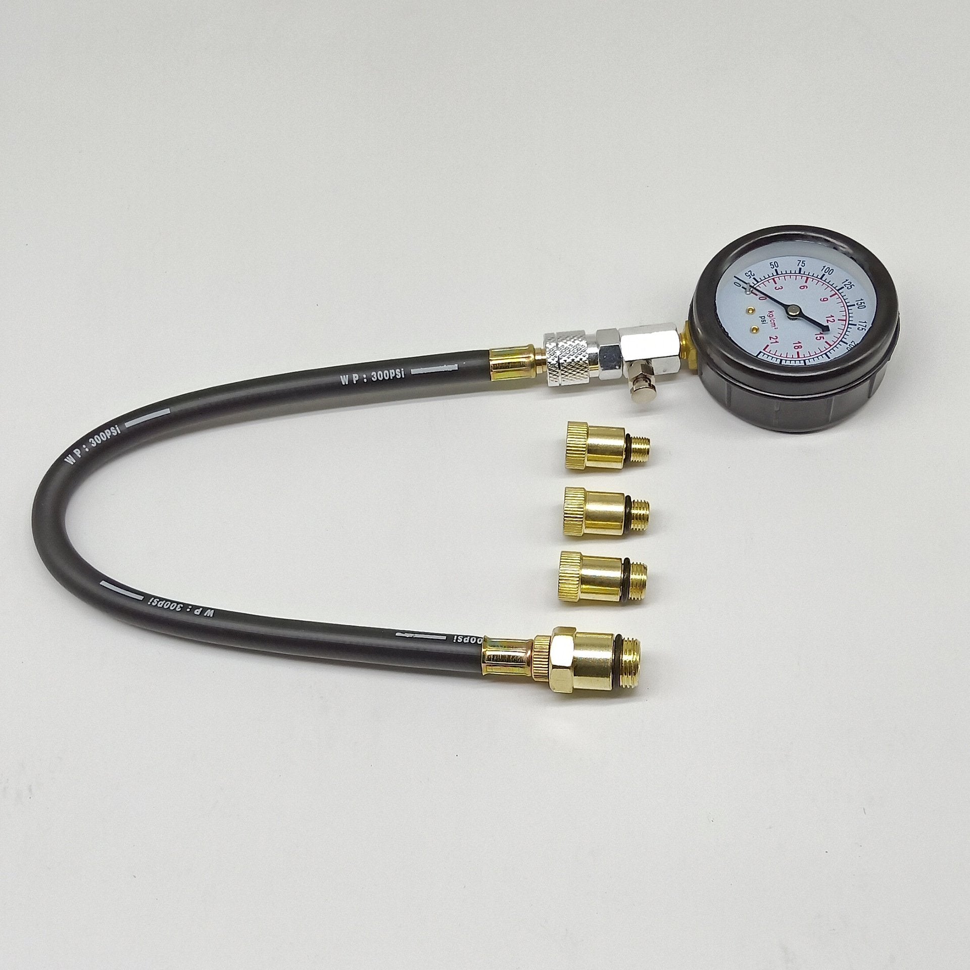 Petrol Gas Engine Cylinder Compression Tester Kit 8pcs Precision Automotive Tool Pressure Gauge