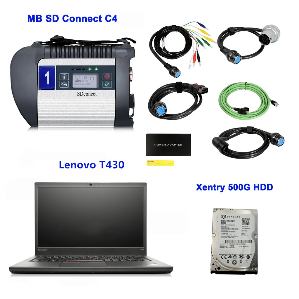 SD Connect C4 DoiP Star Diagnosis with Xentry Software V2021.06 Plus Lenovo T430 Laptop Ready to Use