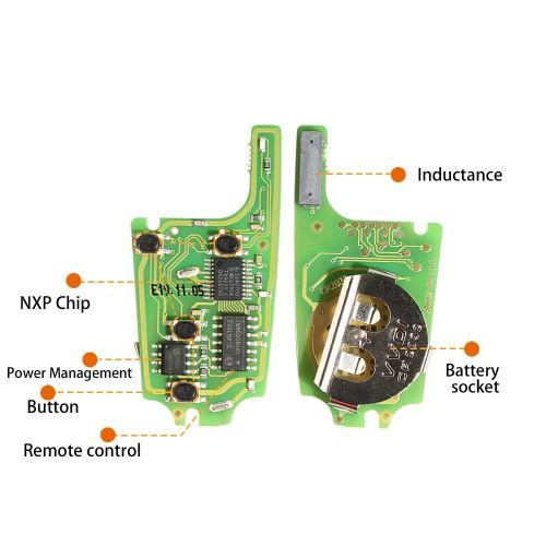 Xhorse XNBU01EN VVDI GM Flip Key Type Universal Remote Key 4 Buttons 5pcs/lot