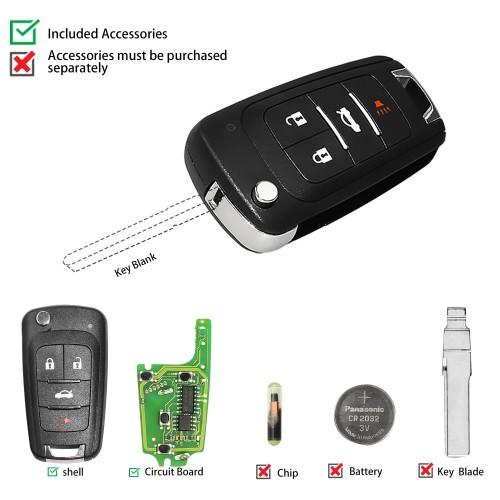 Xhorse XKBU01EN Universal Remote Key Fob 4 Buttons Buick Style for VVDI Key Tool English Version 5pcs/lot