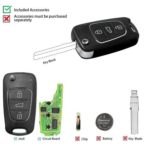 Xhorse XNHY02EN Wireless Universal Remote Key for HYUNDAI 3 Buttons Remotes for VVDI Key Tool English Version 5pcs/lot