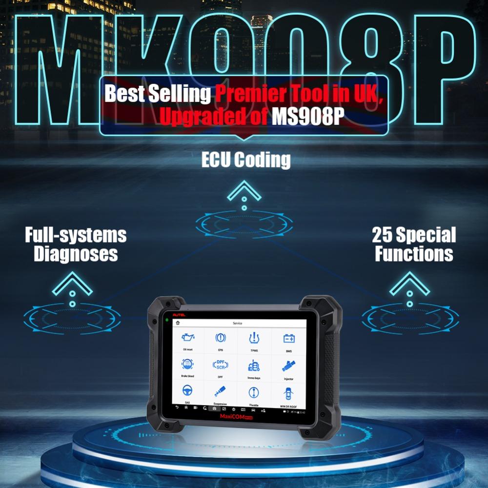 AUTEL MaxiCOM MK908P Pro Auto Diagnostic & Programming Tool with J2534 ECU Coding Adapter (Advanced Version Of Autel MS908P)